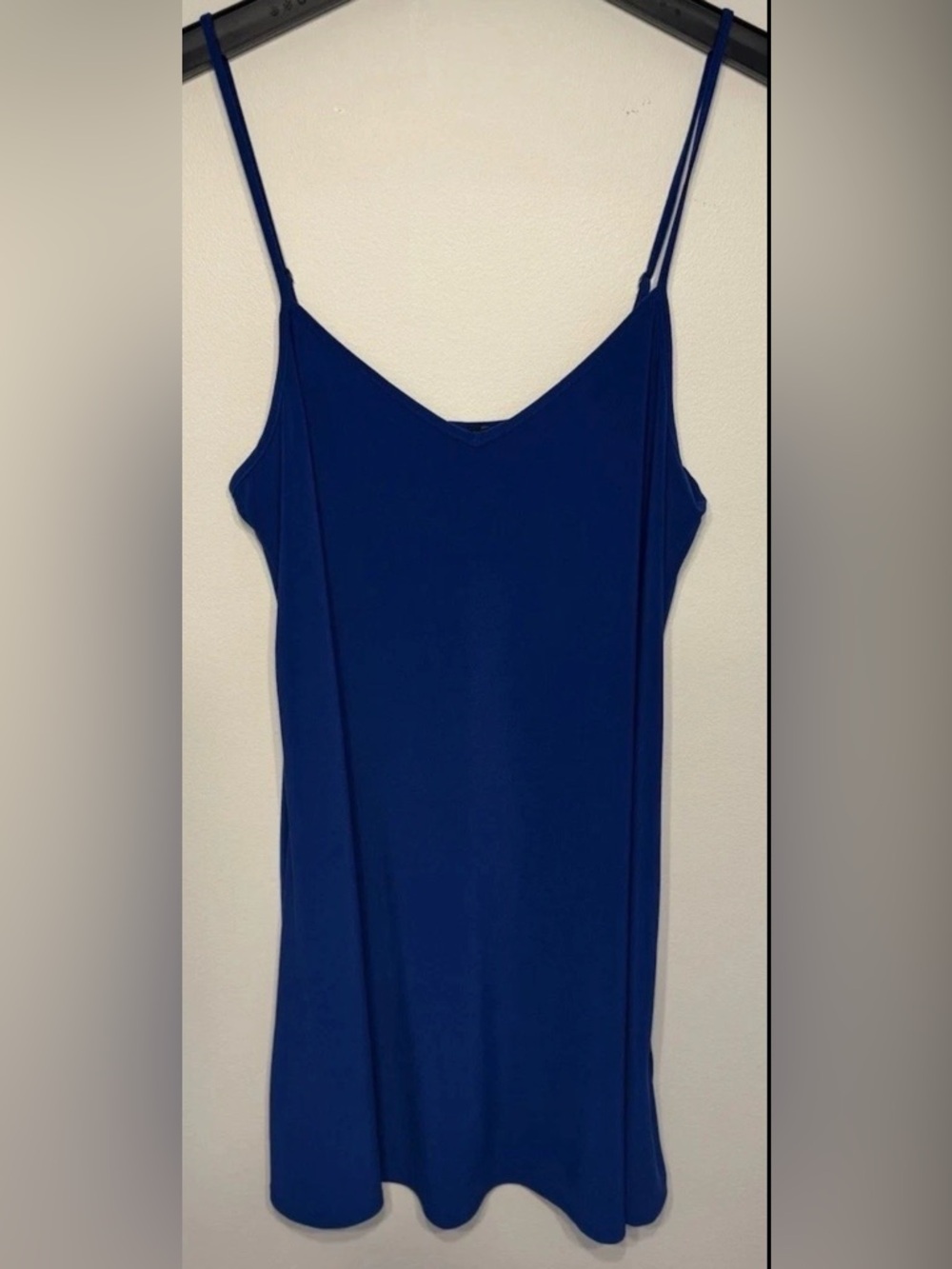 Express Blue Longline Cami V Neck Spaghetti Strap Tunic Top M NWT